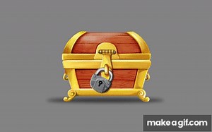 Animation of treasure chest opening on Make a GIF