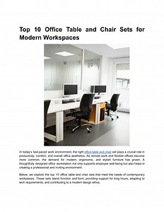 Top 10 Office Table and Chair Sets for Modern Workspaces (1) - SlideServe