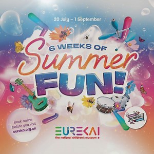 The countdown starts NOW for our Eureka! Summer of Fun programme 🌞 🗓️ Saturday 20th July - Sunday 1st Sept 🗓️ Prepare yourselves for... ✨ BRAND NEW show-hosts for 2024, as well as Eureka! favourites, for 6 WHOLE WEEKS 🫂 An abundance of local talent, as we celebrate Calderdale's Year of Culture! 🎭 44 days filled with hands-on workshops, interactive performances and non-stop FUN Book online now to experience our exciting range of themed activities, chosen by our very own play experts here at 