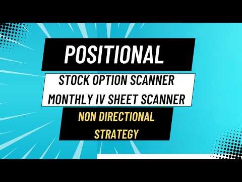 Non-Directional option strategy with Monthly IV Sheet
