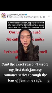 An author is facing major backlash for her post about the Cornell allegations, in which she discusses why she wrote her dark fantasy books. #books #booktok