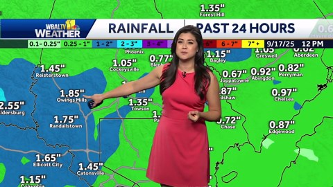 Showers move through Maryland over afternoon hours