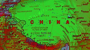 A detailed map of China and surrounding Asian countries | Premium Stock Video Footage
