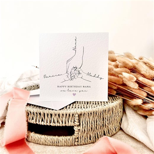 Personalised Birthday Card for Nan - Hand Print Keepsake - Etsy