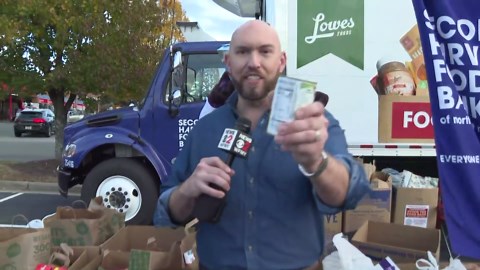 Live look at the WFMY News 2 Emergency Food Drive for Second Harvest Food Bank