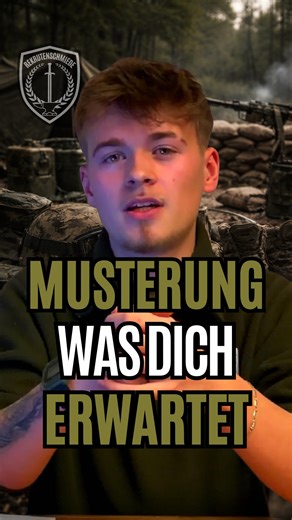 Rekruten Schmiede on Instagram: "Du willst zur Bundeswehr? aber zuerst steht die Musterung an und du hast keine Ahnung, was dich dort erwartet? 🪖 In diesem Video erkläre ich dir kurz und direkt, wie die Musterung abläuft, was dort überhaupt geprüft wird und worauf du achten solltest, damit du entspannt hingehst und nicht mit tausend Fragezeichen im Kopf. So gehst du nicht blind in deinen Termin, sondern mit einem klaren Bild davon, was auf dich zukommt. Wann hast du Musterung? Schreib’s in die