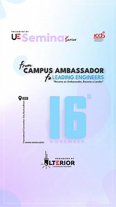 1.9K views · 35 reactions | "Step up from campus to career! Join us at ICCB on November 16 for an inspiring journey from Campus Ambassador to Leading Engineer. Unlock leadership potential and become the future of engineering excellence. #EngineeringLeaders #UEAmbassadors #ICCB" | Ulterior Engineering Intl. | Facebook