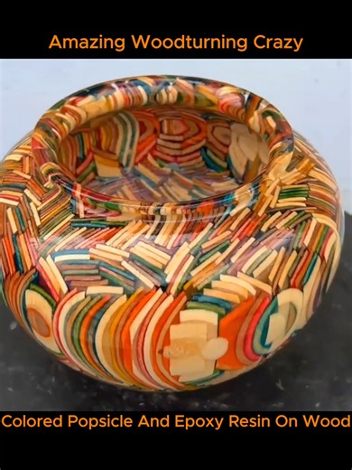 Amazing Woodturning Crazy - The Smooth Combination Of Colored Popsicle And Epoxy Resin On Wood Lathe | Sign Solutions