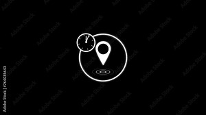 GPS location icon animated with radio wave and location tracking pointer animation 4k video.