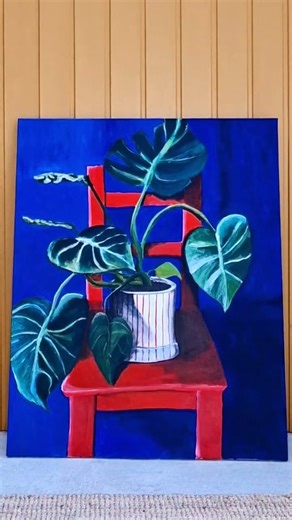 Andi James | British-Swedish artist on Instagram: "Does locking yourself away like a little art gremlin help with winter depression? Probably not 🫣 Buuuut it does make lovely original paintings 🫶 Putting some music on, getting those creative juices flowing, using bright colours, activates some kind of serotonin deep in the millenial brain 🫠"