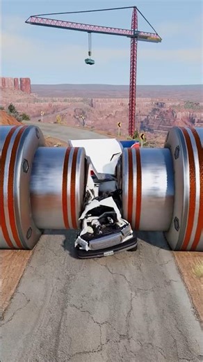 Ultimate Truck vs. Giant Magnet Crush! 😱 #BeamNGDrive #CarCrash #Satisfying