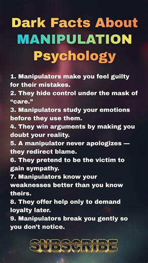 9 Dark Facts About Manipulation Psychology | Viral Mind Control Truths #shorts #motivation #love