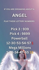 If you are dreaming about an Angel, play these lucky lottery numbers. | Lottery Predictor