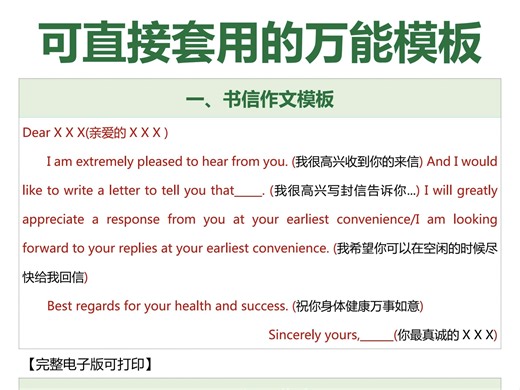英语写作万能模板‼️超全整理！我看谁还不会！