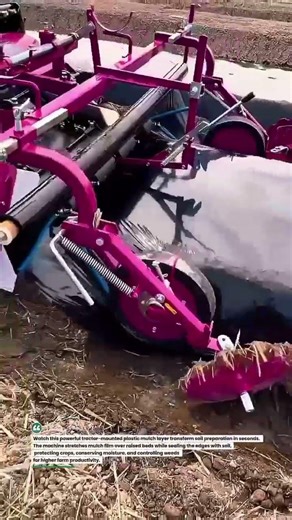 High-Speed Tractor Plastic Mulch Layer for Precision Farming#FarmingTech #MulchLayer #AgriInnovation