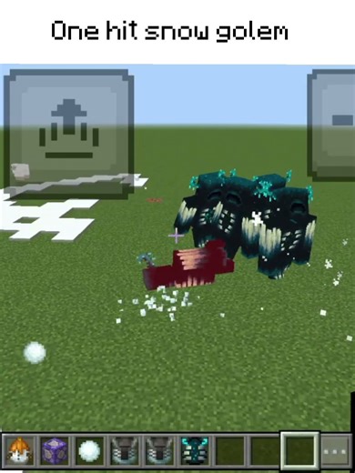 powerfull snow golem command in the end #minecraft