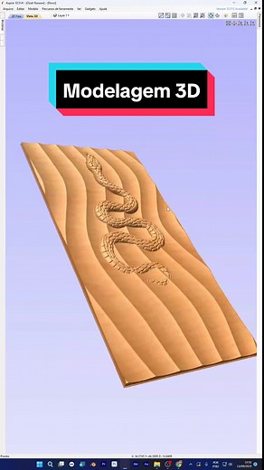 Modelagem 3D de Cobra na Areia com Vectric Aspire