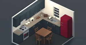 Low Poly Modular Kitchen 3D model | 3D Environments | Unity Asset Store
