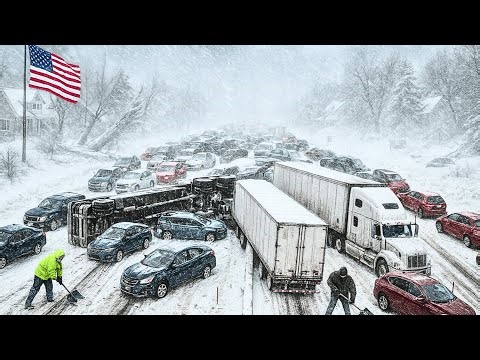 CHAOS in Illinois! Extreme Blizzard Triggers Major Multi-Car Pileup on I-55 in Springfield