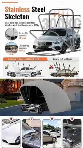 ❤️Folding carport, no illegal construction, easy to install #carport #carcover #garage #luxury #diy
