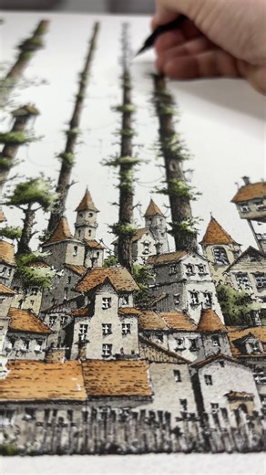 Watercolor Drawing Techniques with Fountain Pens