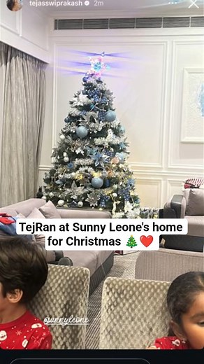 TejRan at Sunny Leone's home for Christmas 🎄❤️ #tejasswiprakash #karankundrra #tejran