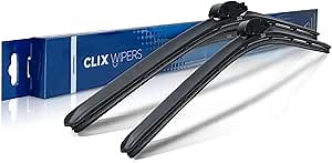 ClixWipers 18" + 18" High Performance Premium Automotive Replacement Windshield Wiper Blades, Passenger and Driver Side Wiper Blade Designed For All Weather & Winter Conditions (Set of 2)