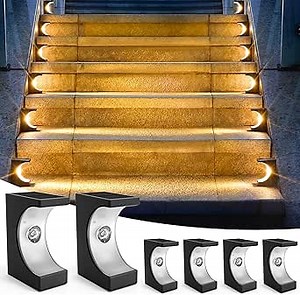 Solar Step Lights 6 Pack, Outdoor Waterproof LED Deck Lights for Stairs, Porch & Patio Decor