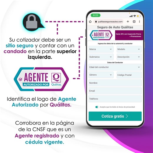 🚨¿Cómo distinguir entre un sitio web de un Agente Autorizado y uno falso?🚨 Mira el video y conoce cuáles son las características de un Agente Autorizado Quálitas. Juntos combatimos los fraudes financieros. 🔒💵🛡️ 📞 800 288 0042 🌐 www.qualitas.com.mx 👨‍💼 Agente Autorizado 📍 Oficinas Quálitas #PrevenciónDeFraudes #SeguridadAlContratar #AseguramosAutosCuidamosPersonas | Quálitas Compañía de Seguros