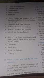 2. Choose the incorrect pair:leaves to prea. Penguins-Polar r... | Filo