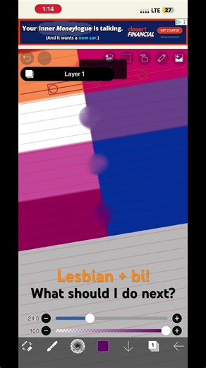 Mixing pride flag colors part 4 #art #lesbian #bisexual #colormixing