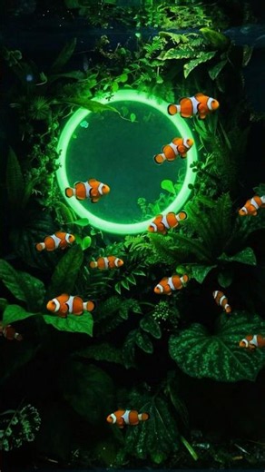 Live Wallpaper for Android | Green Neon Fish Tank