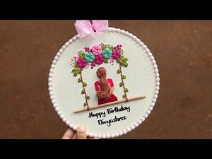 Happy Birthday Embroidery Hoop Art ❤️ Hand Embroidery for Beginners/ Free Embroidery Pattern / Art