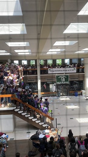 Wauwatosa West Seniors Last Day Celebration: Paper Toss at School