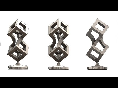 Connected Cube Trophy | Advanced SolidWorks 3D Modeling Tutorial