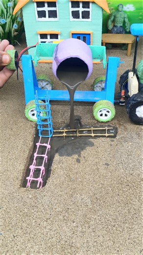 🔥 DIY Mini Real Working Cement Mixer | Concrete Pouring Machine 🚜 #shorts