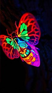 🦋 NEON STARDUST MOTH Animation 4K | Psychedelic UV Glow Art #shorts #cyberpunk #vfx