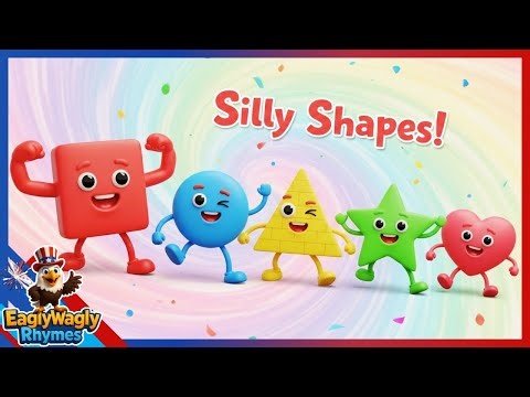 Silly Shapes Song for Kids ❤️🟡🟪🔺 | Learn Geometry Fun with Nursery Rhyme | 🦅 EaglyWagly Rhymes