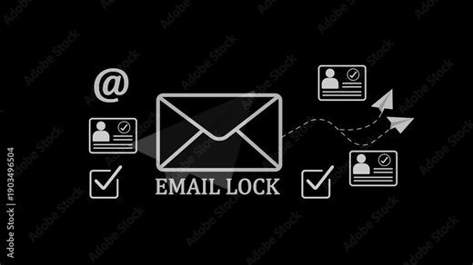 Email Lock and Private Messaging Security Concept with Advanced Data Encryption and Protected Communication Access for Confidential Information.
