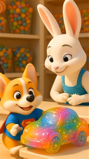 corgi toy car trouble and the colorful soap bubble surprise #corgi #funny #aianimation