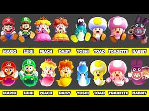 Evolution of Mario Bros Characters Death and Ghost Game Graphics In Super Mario Bros Wonder (2023)