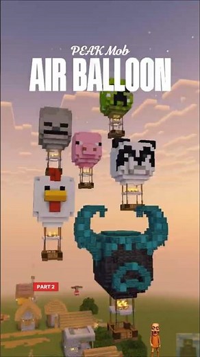 This Minecraft Mob Hot Air Balloon is PEAK 🤯 | Part 2 #minecraft #minecraftshorts