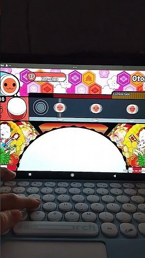 Taiko web playing in my computer black tablet#donchan#