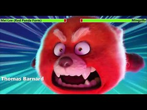 Turning Red (2022) Final Battle with healthbars