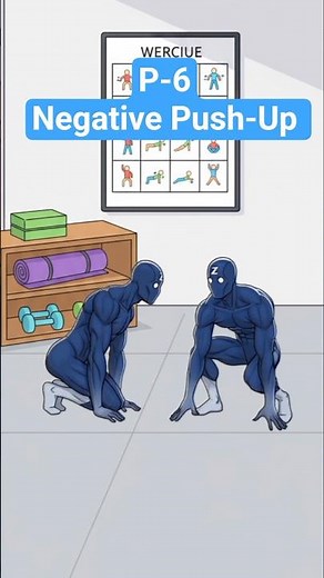 P-6 Negative Push-Ups #NegativePushUps, #StrengthBuilding, #PushUpChallenge, #BodyweightExerci