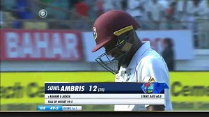 IND vs WI 2018, 1st Test Day 2: Sunil Ambris Wicket