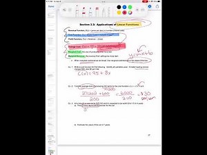 Business Applications of Linear Functions