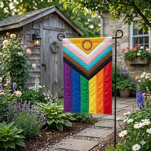 LGBT Rainbow Patchwork Quilt Garden Flag, Colorful Farmhouse Yard Decor, Faux Quilt Porch Flag, Cottagecore Outdoor Flag OLIN1245 - Etsy