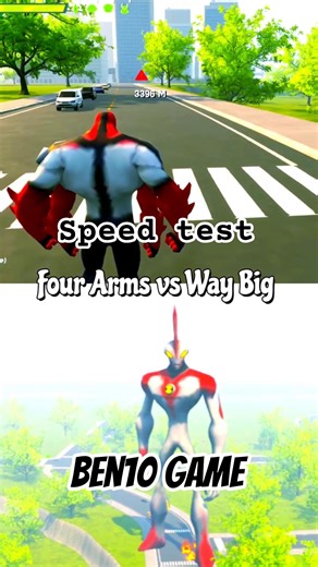 #speedtest FourArm vs Waybig ben10 galvan game #ben10 #ben10alienforce #gaming #gamingshort #shorts