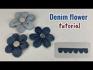 How to sew denim flower pattern, Easy to sew denim flower tutorial, Upcycling jeans